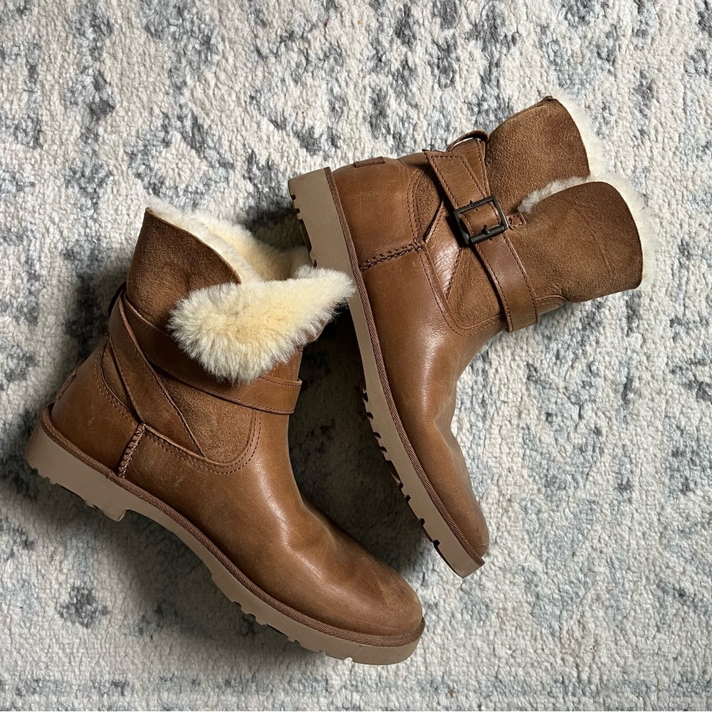 Cozy Brown Leather Ankle Boots